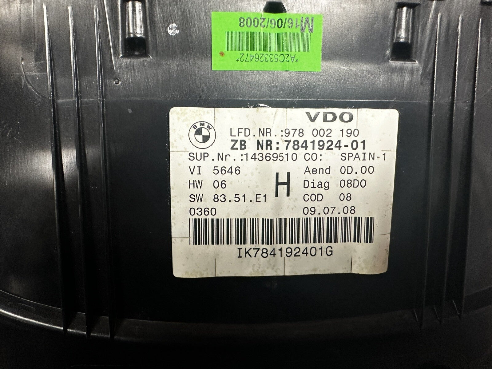 BMW OEM E92 M3 08-11 COUPE  M SPORT FRONT SPEEDOMETER CLUSTER GAUGE 7841924 77K