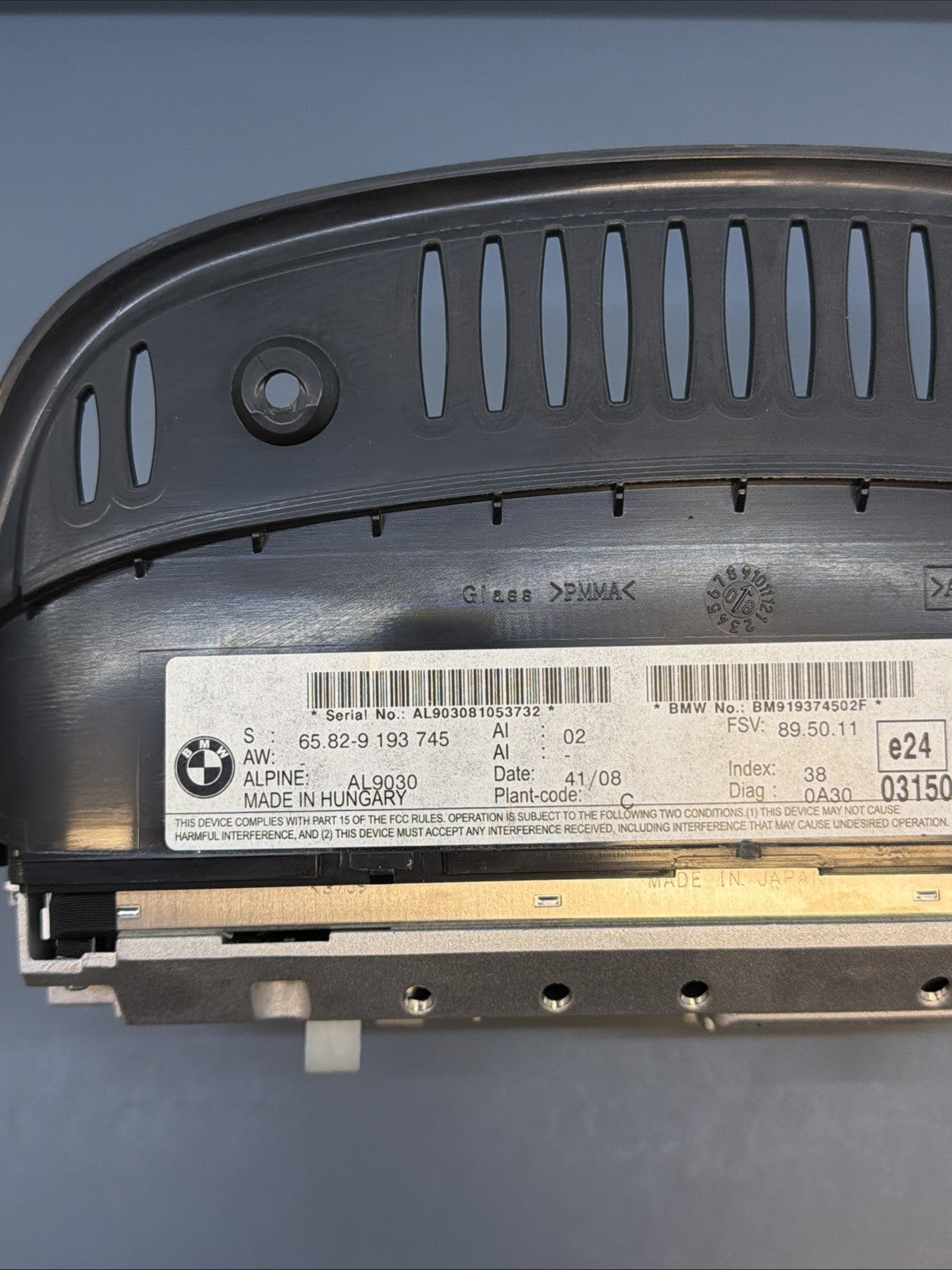 BMW 2006-2013 E90 E92 E9X SAT GPS NAVIGATION DISPLAY SCREEN iDrive OEM 9193745