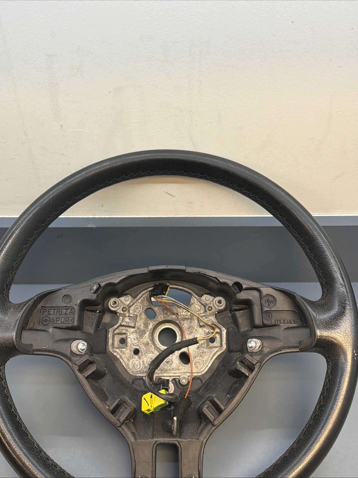 1999-2006 BMW 3 SERIES E46 GENUINE BLACK LEATHER STEERING WHEEL 3375E461