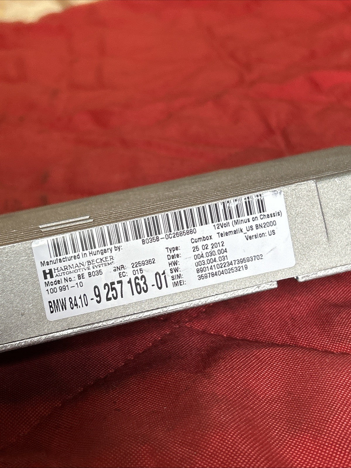 BMW 2007-2014 E70 X5 HARMAN BECKER TELEMATICS CONTROL MODULE OEM 9257163
