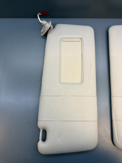 00–03 BMW E39 M5 530i Right & Left Light Sun Visor Mirror Leather Set OEM