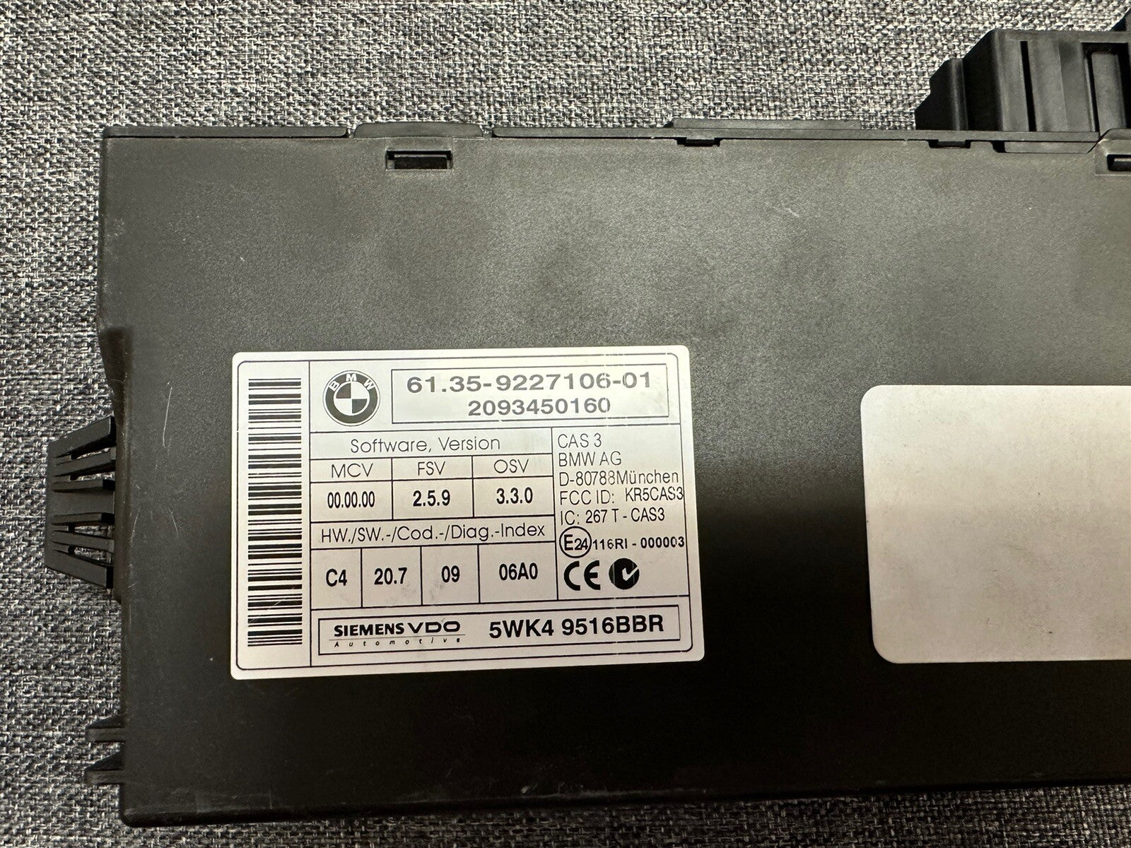 BMW E70 E71 X5 X6 Comfort Control Module 9227106 D1C3