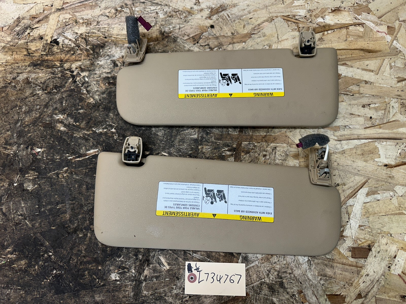 BMW 2011-2017 F25 X3 INTERIOR SUN VISOR+HANDS FREE MIC SET TAN OEM 51168299106