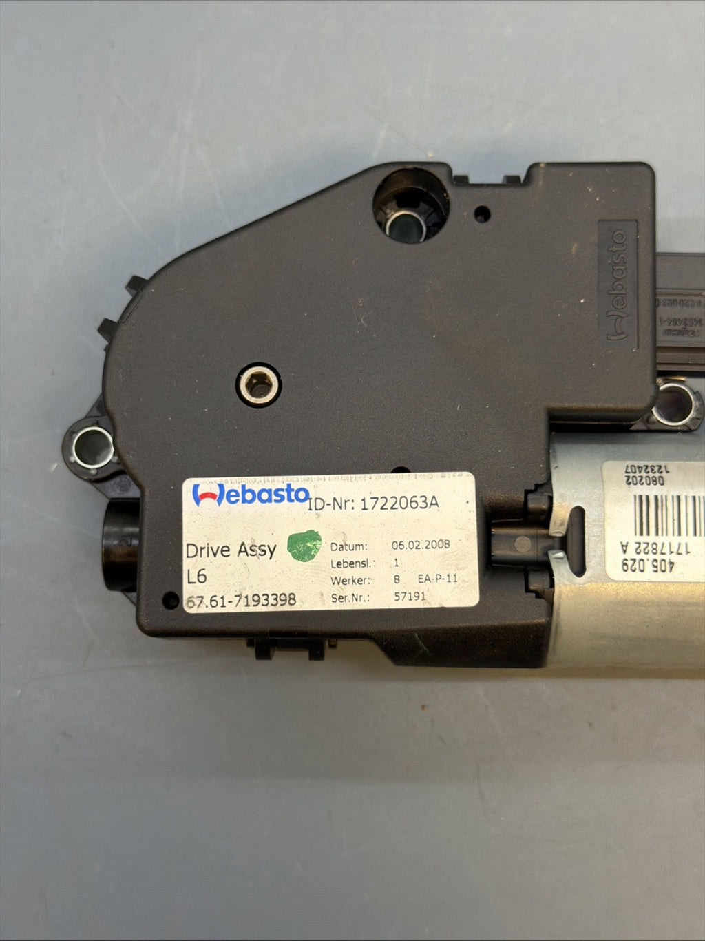 07-13 OEM BMW E90 E92 328 335 M3 Upper Sunroof Moon Roof Motor Unit 7193398