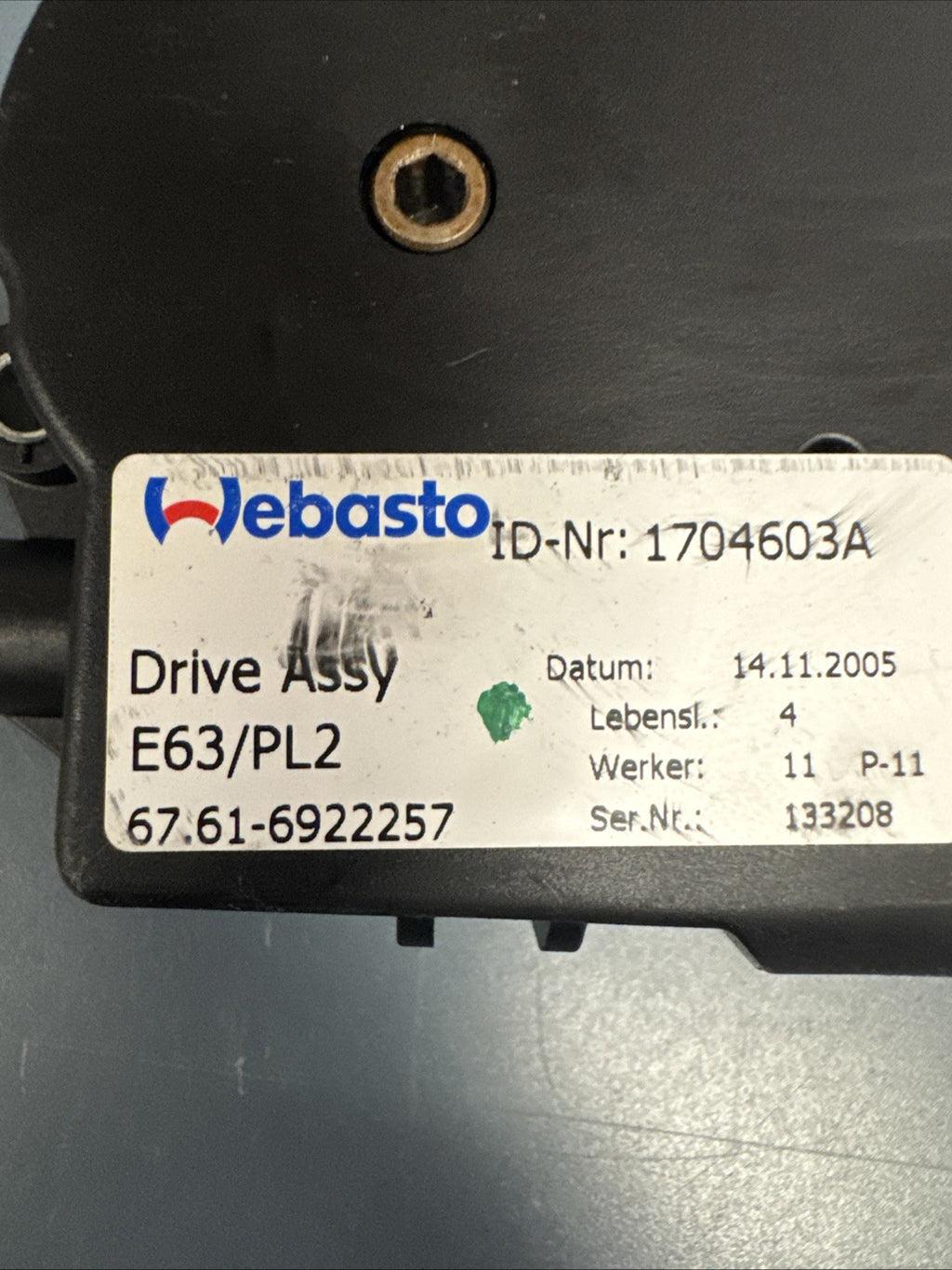 2006-2011 BMW E90 3 Series Electric Sunroof Motor 6922257 Oem Unit
