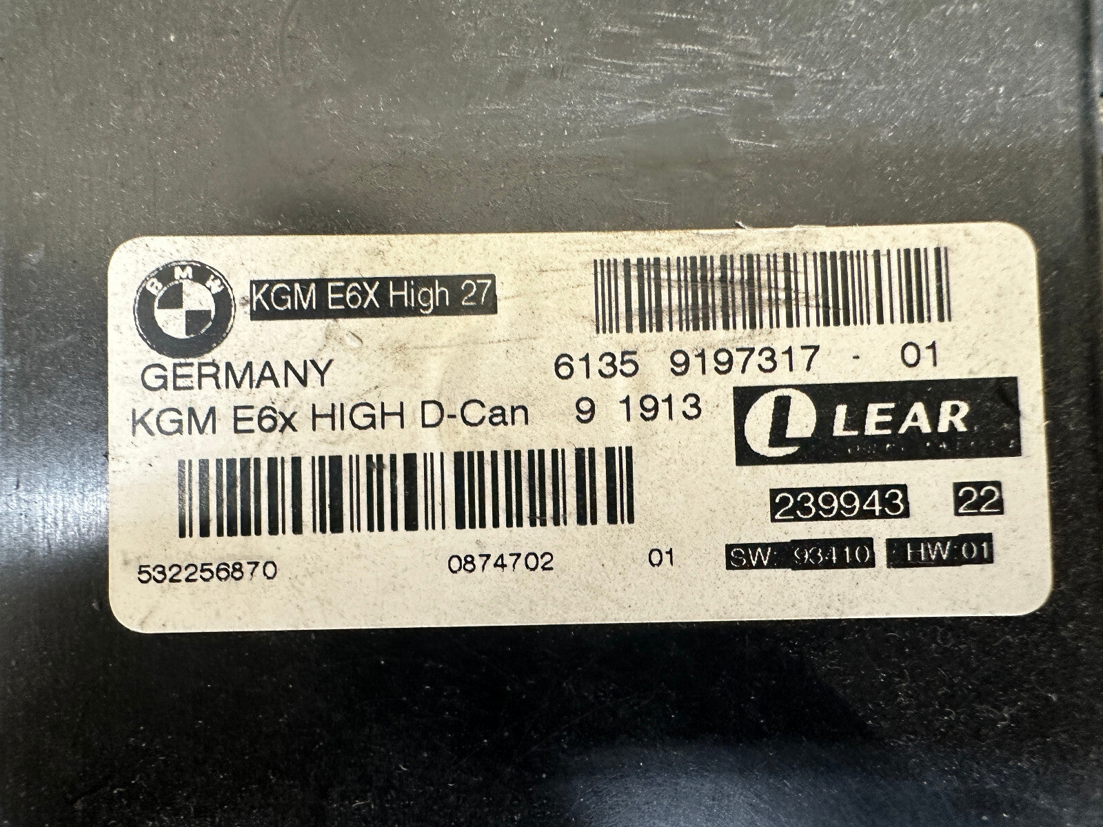 BMW 05-10 E60 5 SERIES BODY GATEWAY CONTROL COMPUTER OEM 9197317