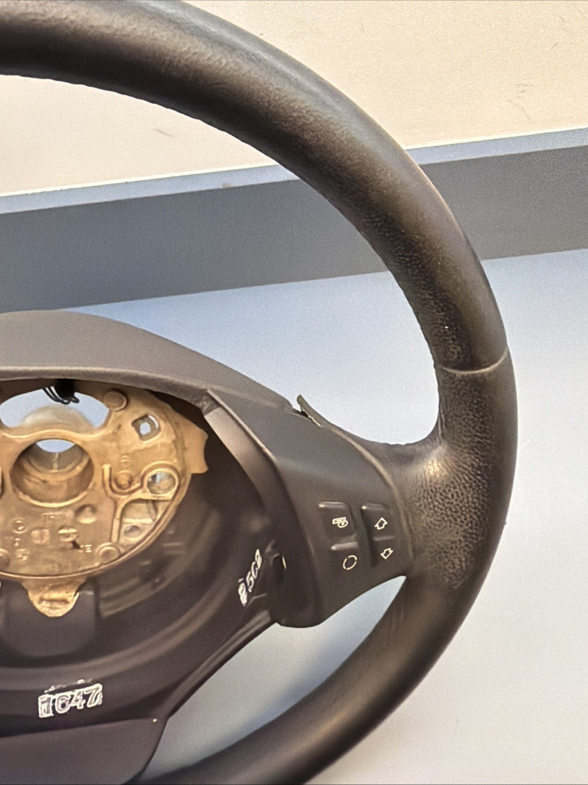 BMW 2006-2012 E90 E9X 3 SERIES BLACK LEATHER STEERING WHEEL OEM 3375E901