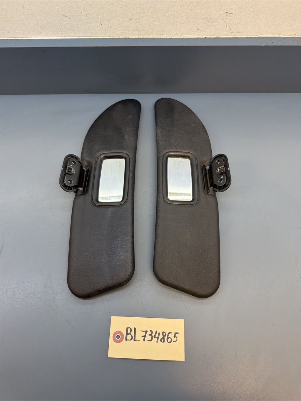 97-02 BMW E36 Z3 SUN VISORS Black OEM Roadster Convertible Set 8410186 8410185