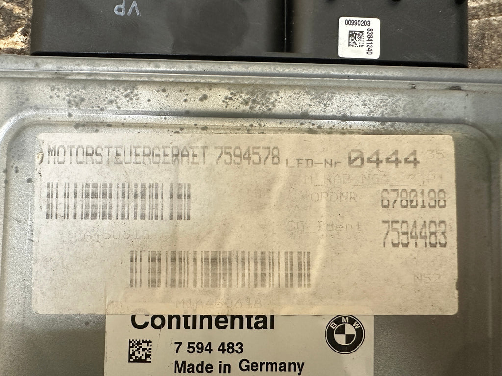 BMW 06-13 N52 ENGINE ECU+CAS(IMMOBILIZER)+KEY MSV80 SET 9147227+7594483