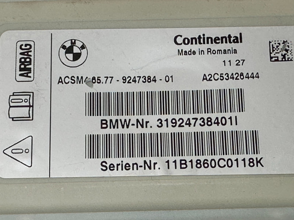 BMW 11-17 F25 X3 F10 5 SERIES CRASH IMPACT SENSOR SRS MODULE OEM 9247384