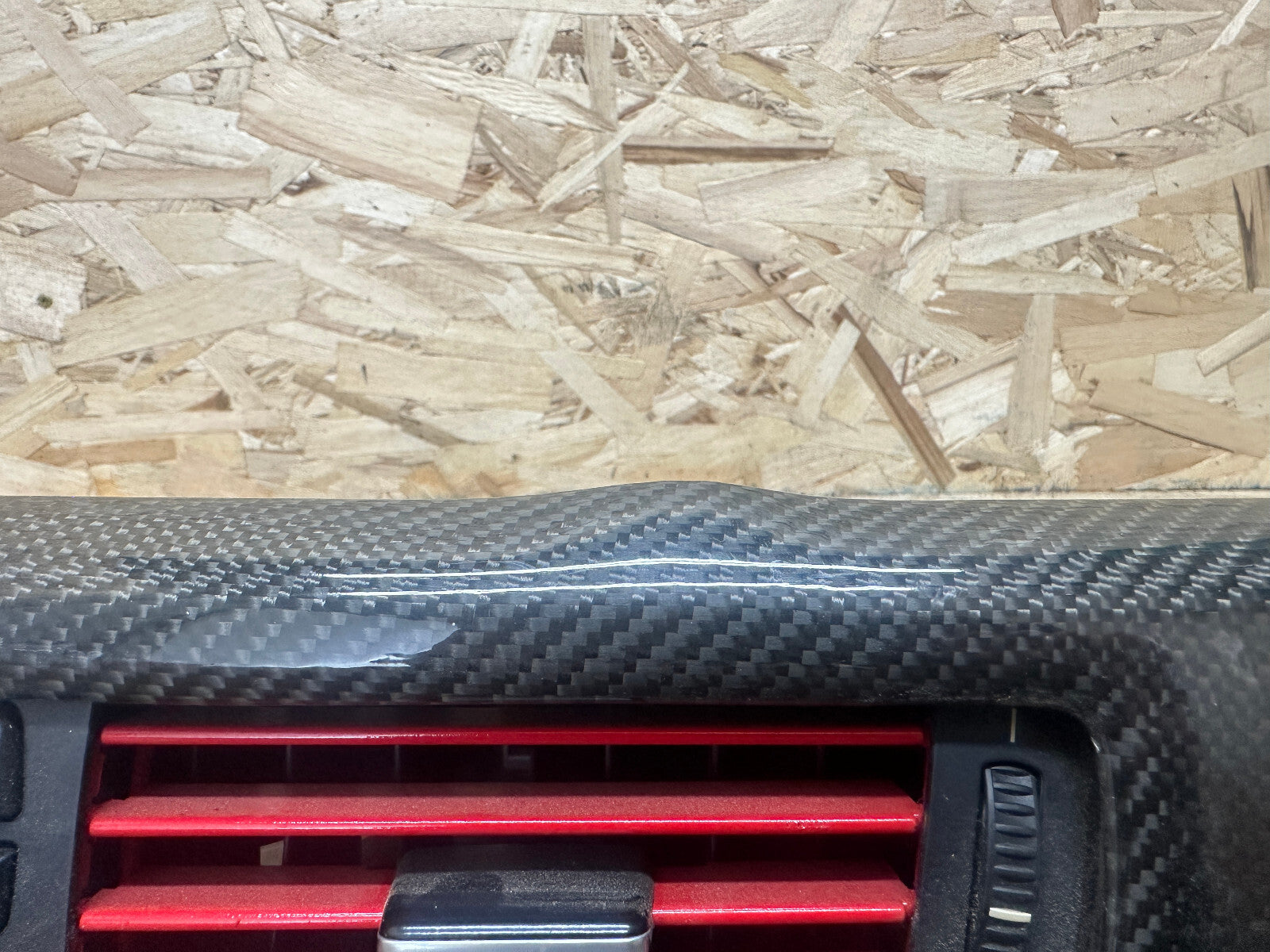 BMW 2008-2013 E90 3 SERIES RIGHT DASH VENT TRIM WOODGRAIN W CARBON WRAP 7132851