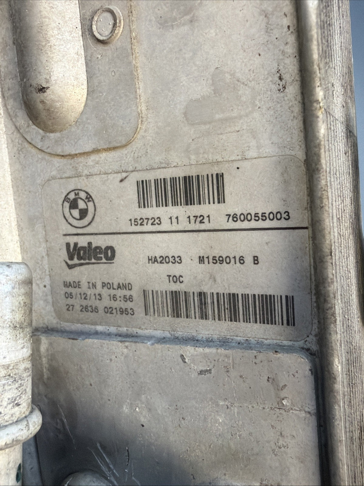 BMW F30 F32 328i 335i 428i 435i Transmission Oil Exchanger Cooler 152723111721