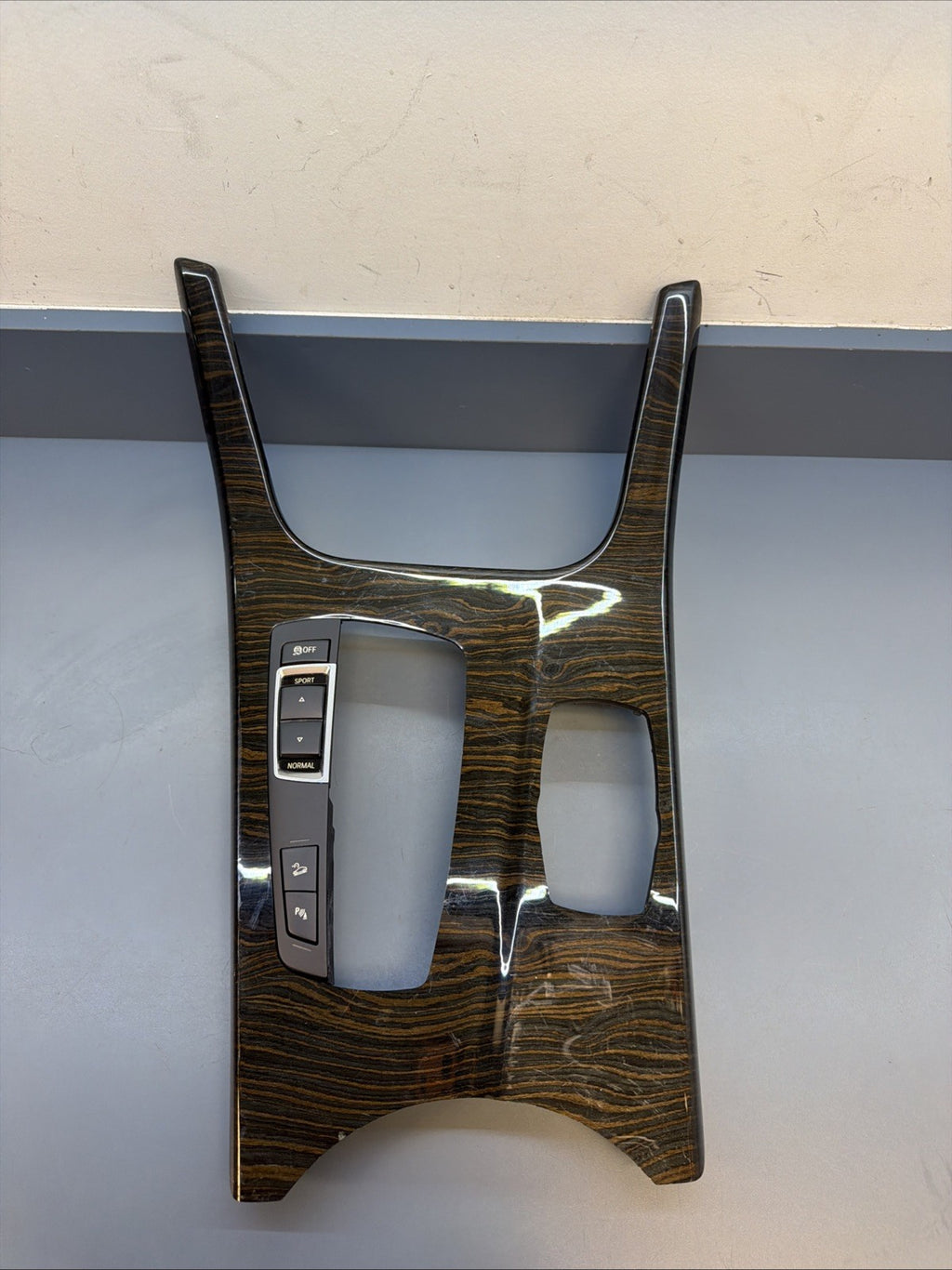 2011-2014 BMW F25 X3 WOOD FRONT CENTER CONSOLE SHIFTER PDC TRIM OEM 9200956