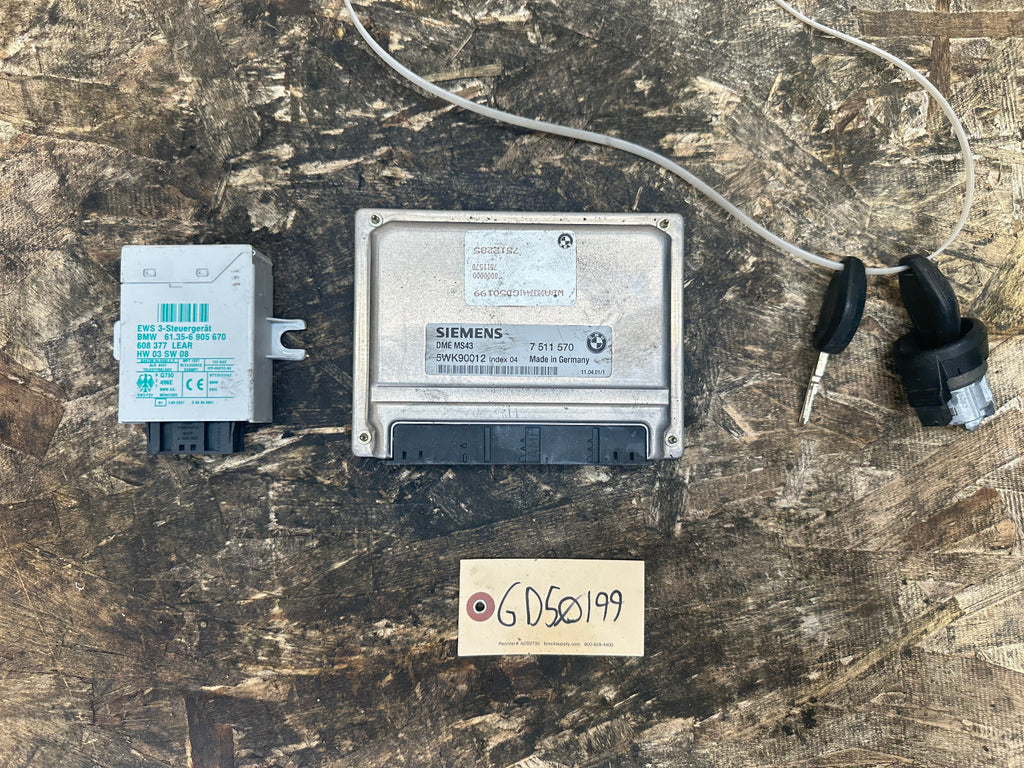 BMW 99-06 3 5 SERIES X5 Z3 M54 ENGINE ECU+CAS+KEY VIN MATCH SET OEM 7511570 MS43