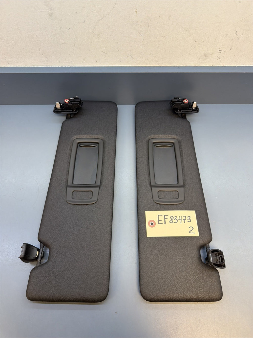 18-23 BMW X2 F39 FRONT RIGHT & LEFT SIDE SUN VISORS PAIR BLACK 7429920 7429919