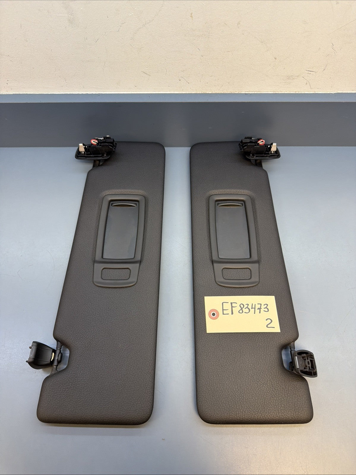 18-23 BMW X2 F39 FRONT RIGHT & LEFT SIDE SUN VISORS PAIR BLACK 7429920 7429919