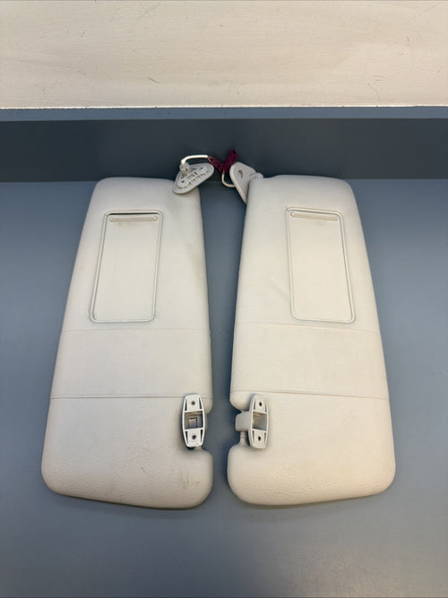 00–05 BMW E46 325i Right & Left Light Sun Visor Mirror Leather Set Grey 6905983
