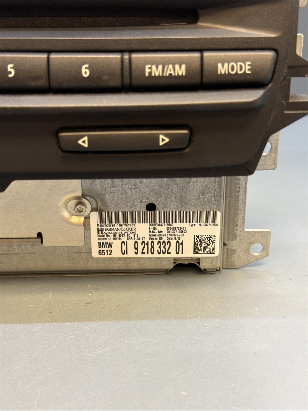 2009-2013 BMW E90/E92/E93 M3 RADIO CD HEAD UNIT 9218332 OEM