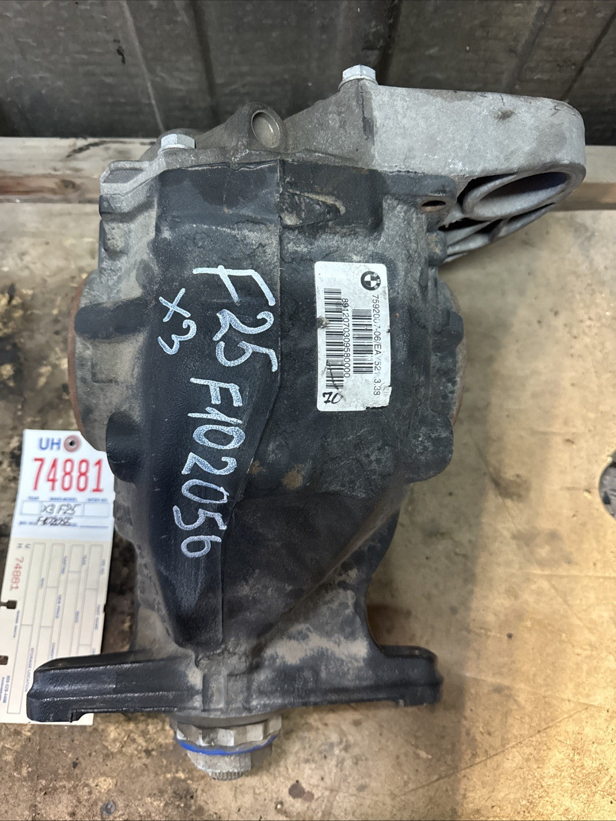 BMW REAR DIFFERENTIAL BMW X3 F25 FINAL DRIVE 3.38 7592007
