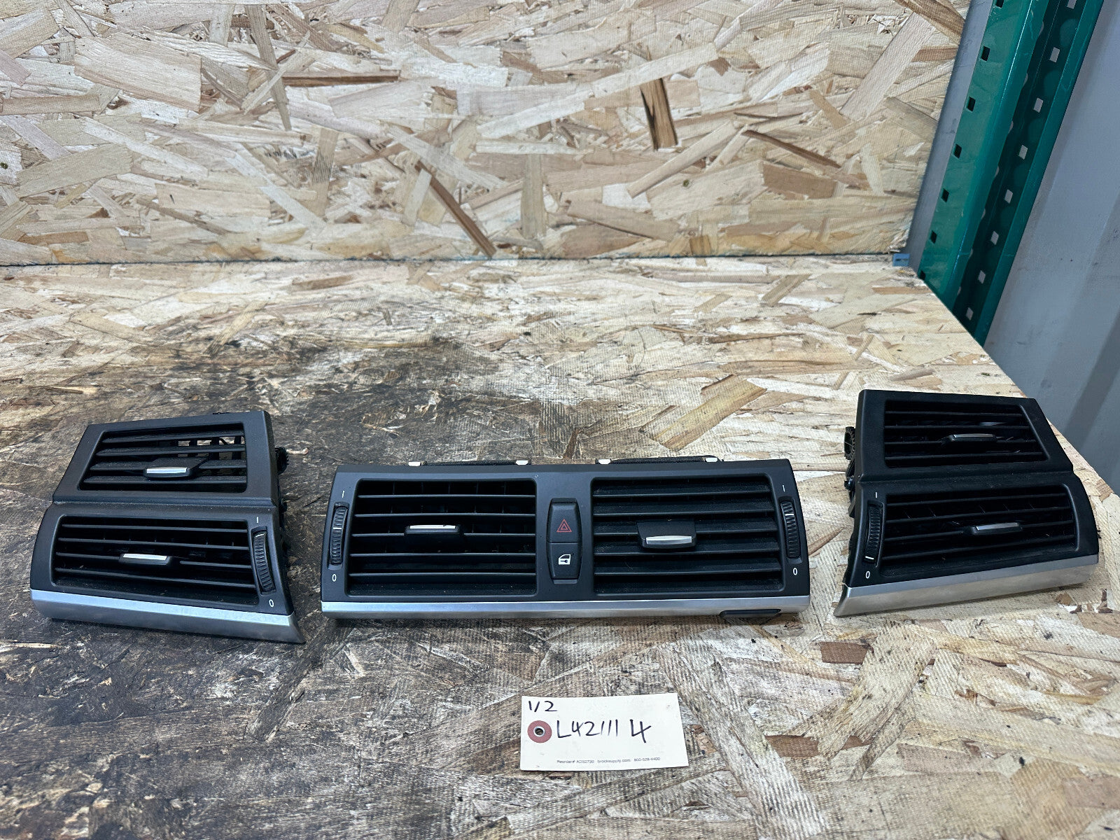 BMW 06-13 E70 X5 INTERIOR BLACK DASH AIR VENT SET 3PC 9227767+9227768+9210705