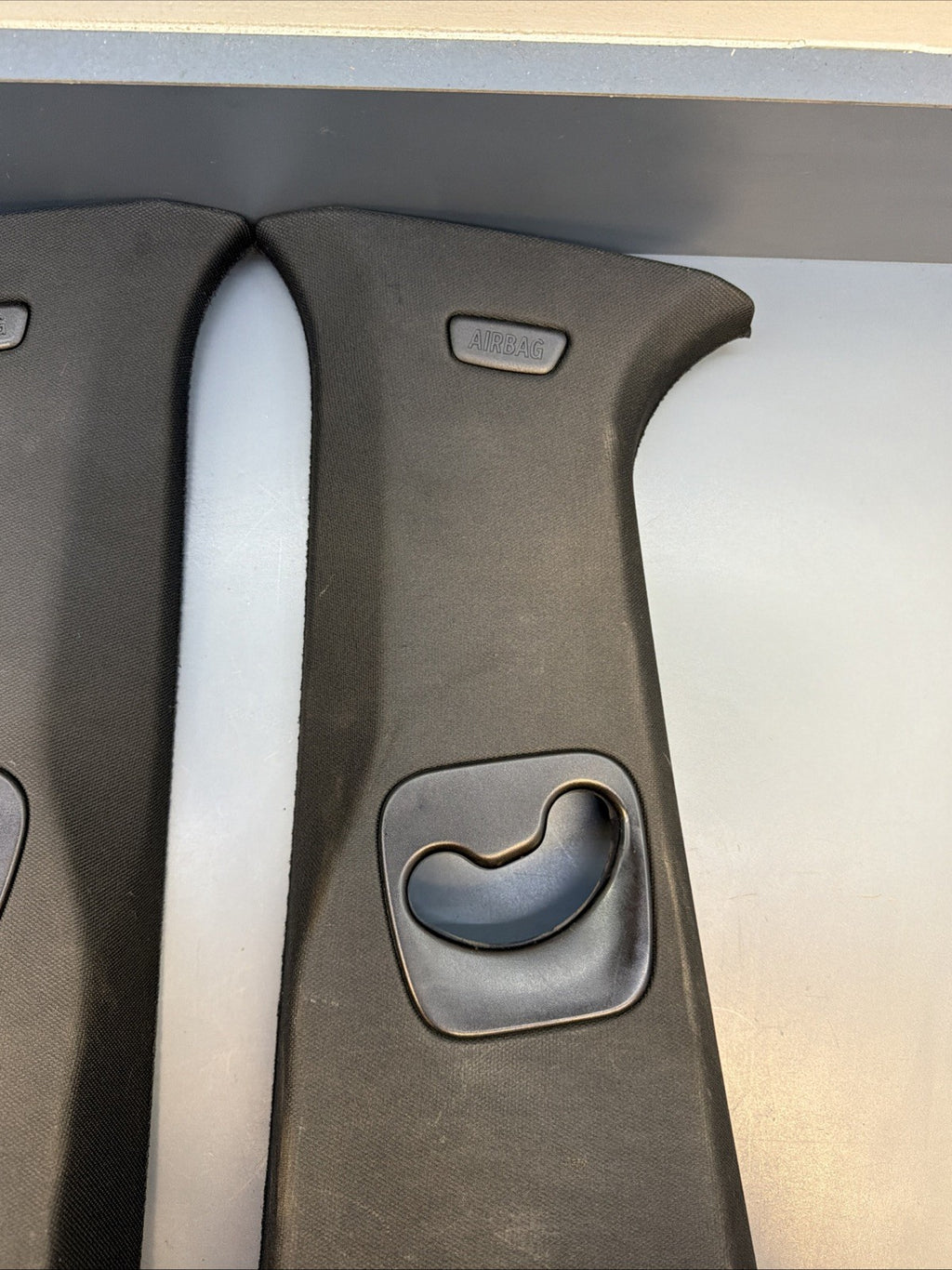 BMW 11-17 F25 X3 LEFT AND RIGHT B PILLAR BLACK TRIM PANEL SET 9169305 9169306