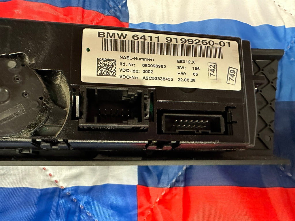 07-11 BMW E82 E88 E90 E92 HVAC HEATER A/C CLIMATE CONTROL SWITCH OEM 9199260