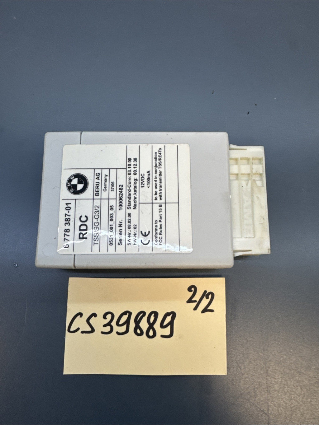 06-10 BMW E82 E90 E60 E63 535I 550I 650I M5 M6 TIRE PRESSURE CONTROL 6778387