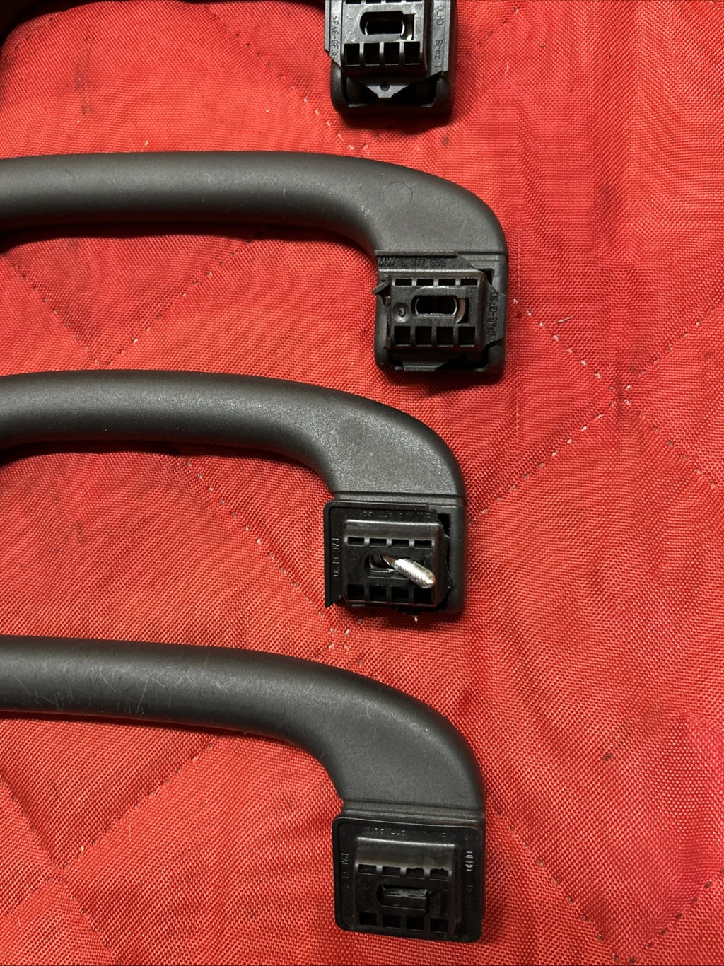 07-13 BMW X5 INTERIOR ROOF REAR LEFT GRAB HANDLE 6977693 SET OF 4 BLACK