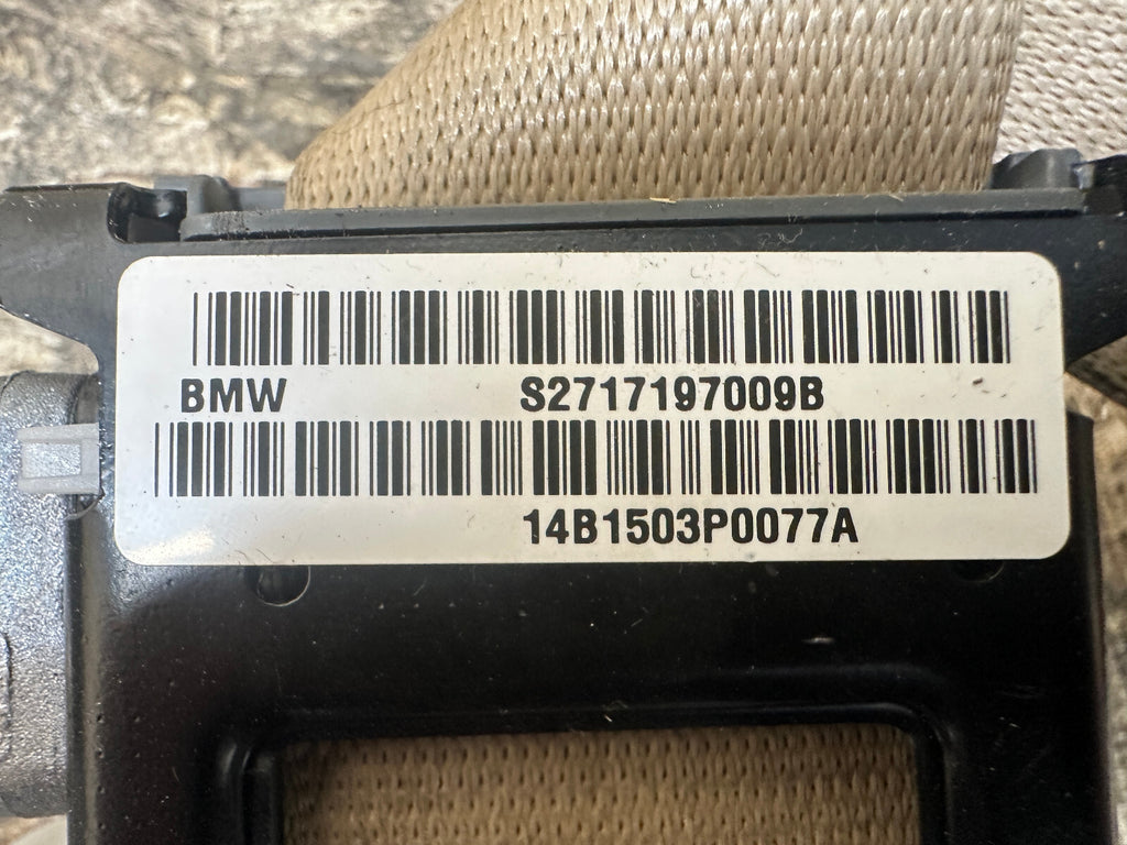 BMW 06-13 E70 X5 FRONT RIGHT PASSENGER SEAT BELT RETRACTOR BEIGE OEM 3061430