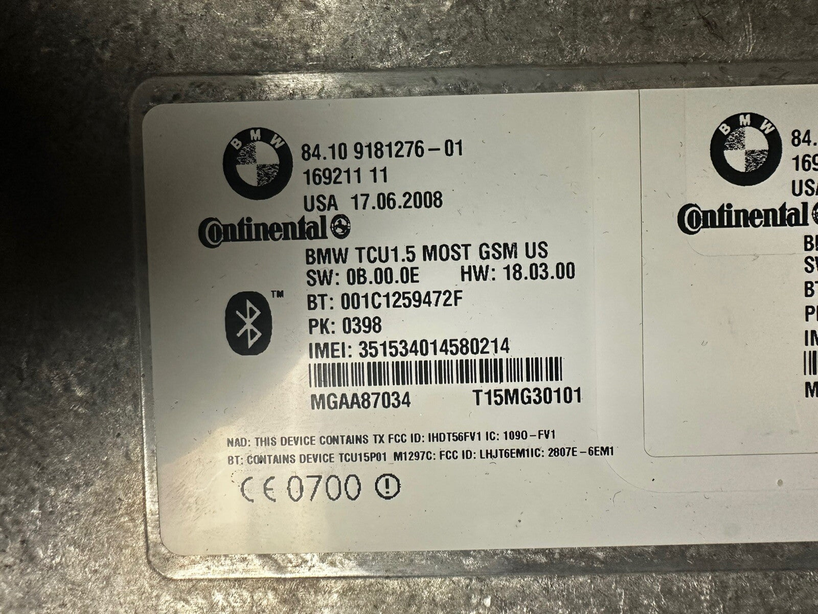 BMW E60 E61 E90 E91 E92 E70 E71 ULF BLUETOOTH MODULE HANDS FREE UNIT 9181276