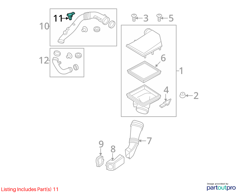 OEM BMW E82 E90 E92 F10 F13 F15 F25 X5 Engine N55 Air Flow Mass MAF 5WK97512
