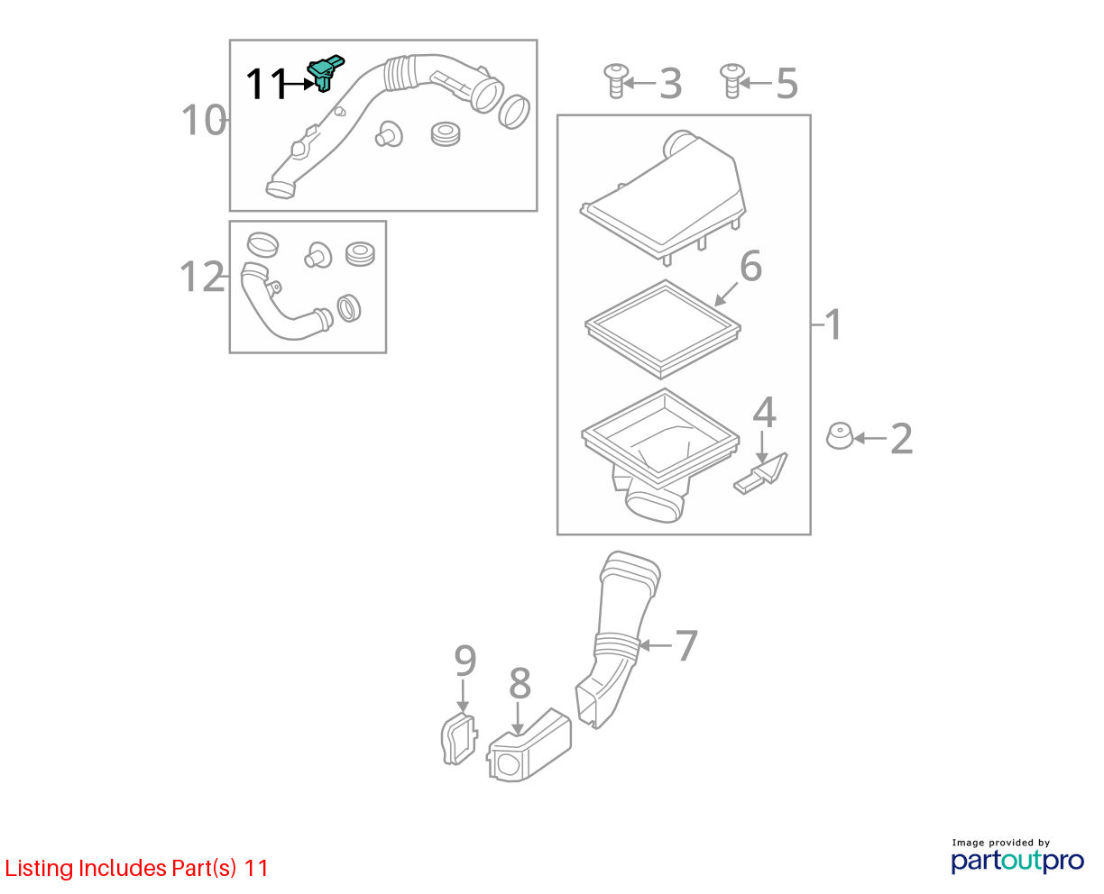 OEM BMW E82 E90 E92 F10 F13 F15 F25 X5 Engine N55 Air Flow Mass MAF 5WK97512