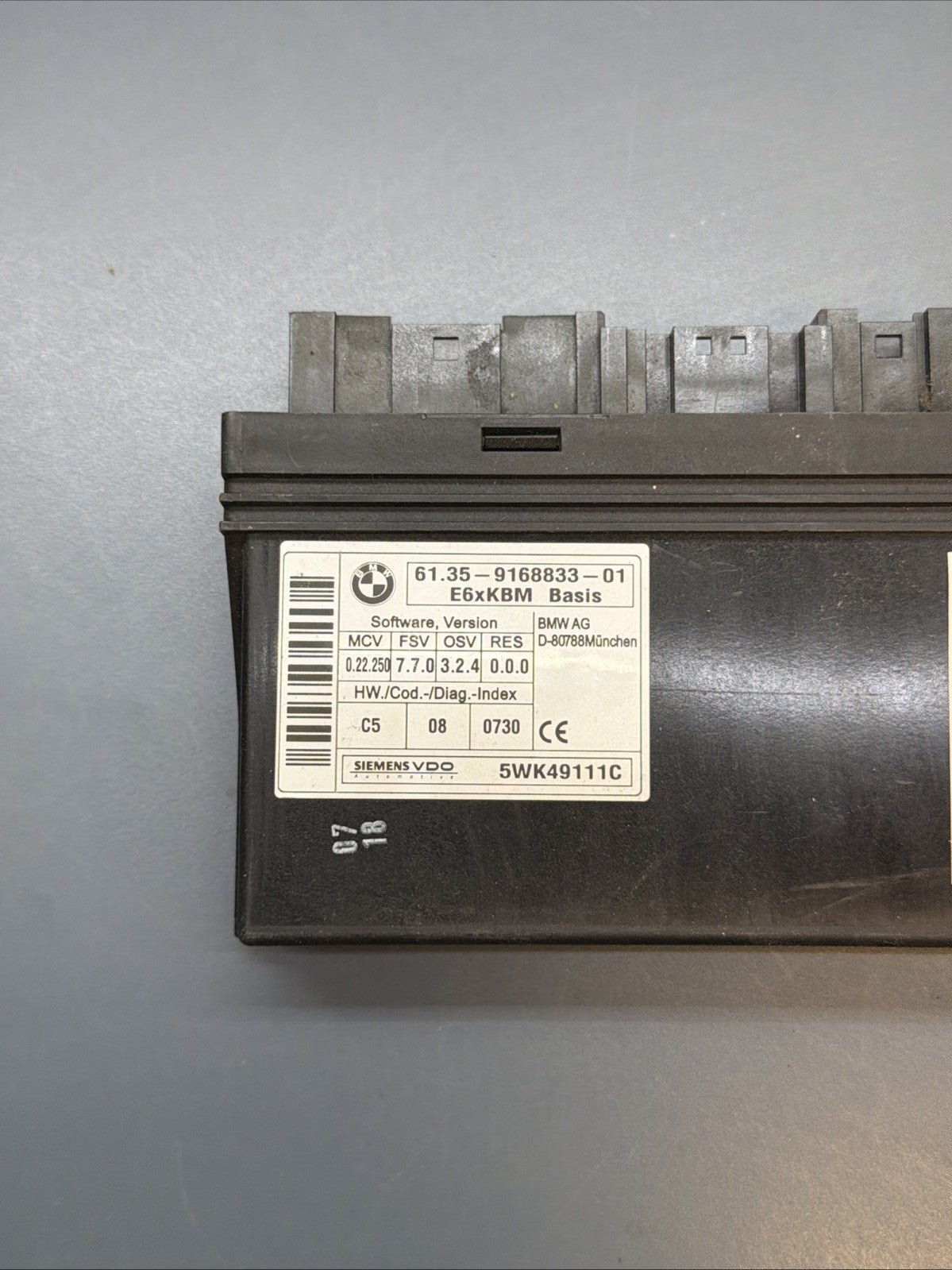 04-10 BMW E60 550i 528i Body Control Module BCM BCU Unit 9168833 OEM