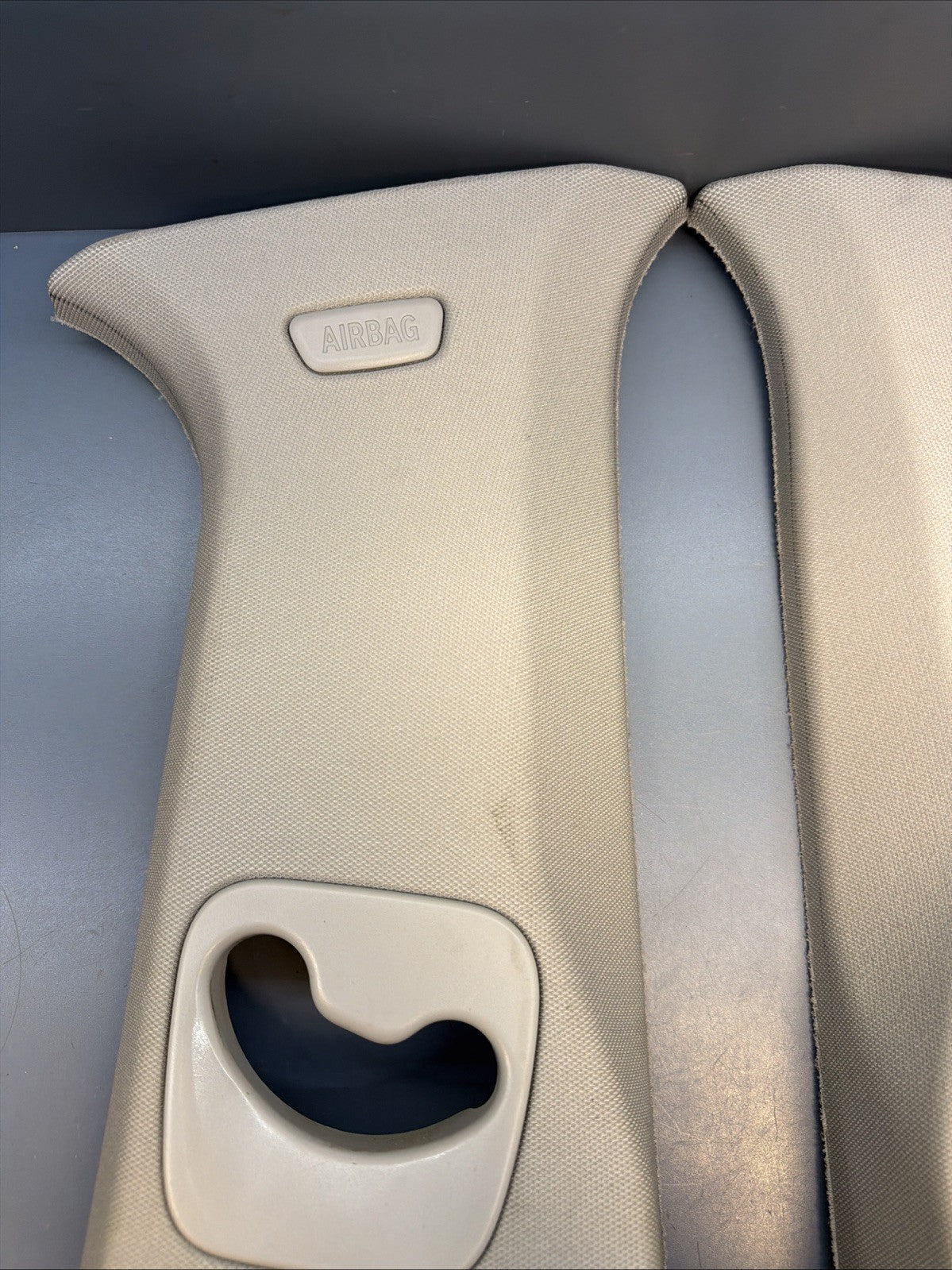 BMW 11-17 F25 X3 LEFT AND RIGHT B PILLAR GRAY TRIM PANEL SET OEM 9169305 9169306