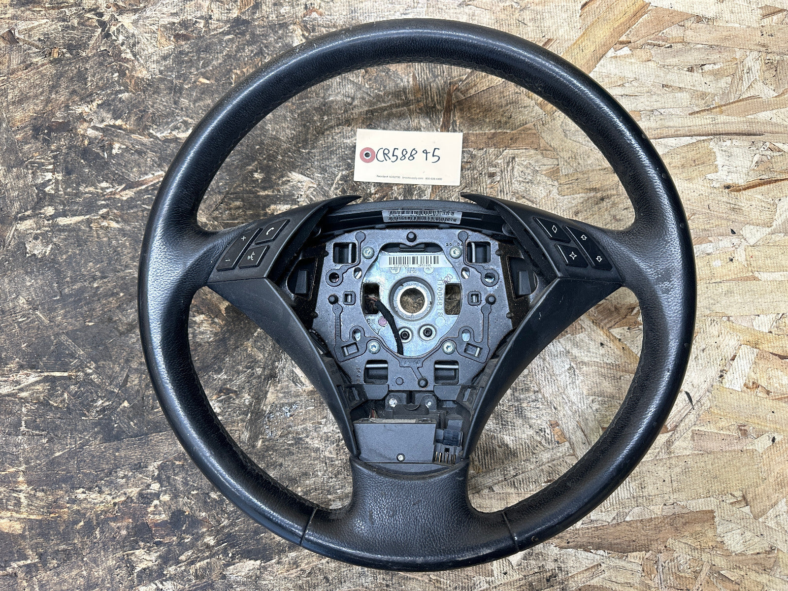 BMW 03-10 E60 5 SERIES SPORT BLACK LEATHER STEERING WHEEL OEM 11008818/3385E601