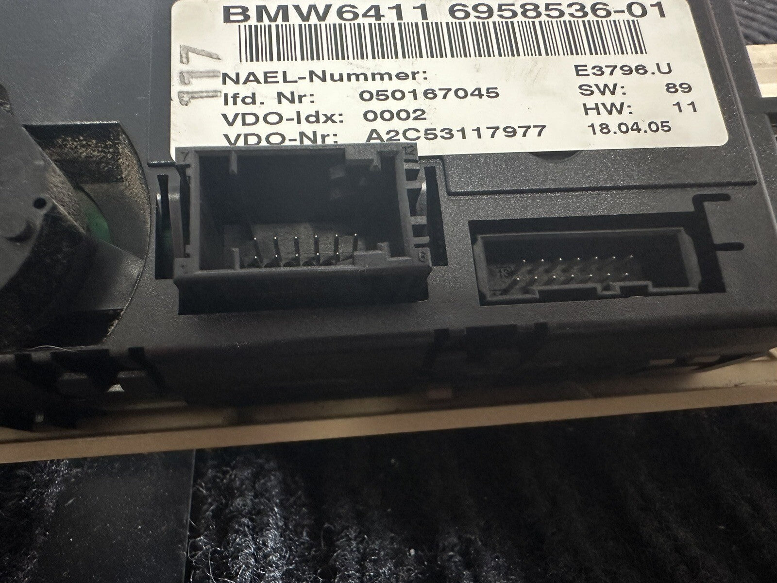 06-08 BMW E90 325i 328i 330i AC HEATER CLIMATE CONTROL SWITCH UNIT OEM 6958536