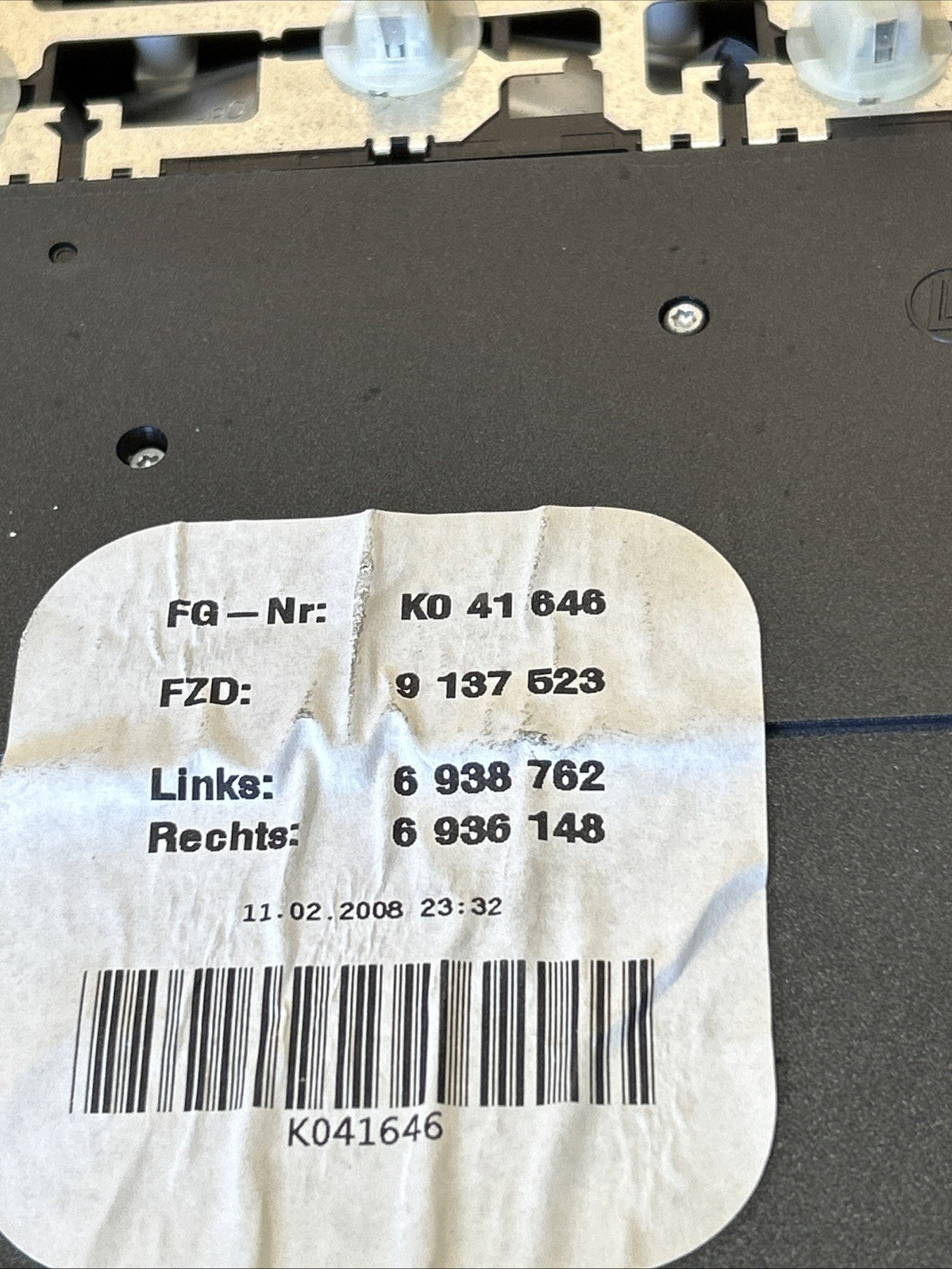 BMW 06-12 E90 E9X FRONT UPPER SUNROOF INTERIOR LIGHT CONTROLS GRAY OEM 9137523