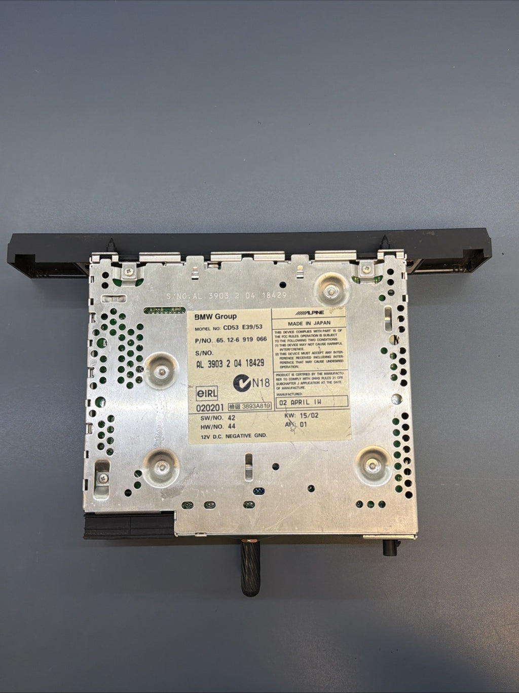 BMW E39 E53 5 X5 series BUSINESS CD DISC RADIO PLAYER AUDIO IN-DASH UNIT 6919066