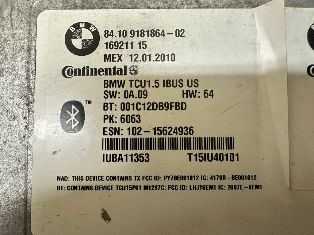 BMW 03-10 E83 X3 REAR BLUETOOTH TELEMATICS CONTROL MODULE OEM 9181864