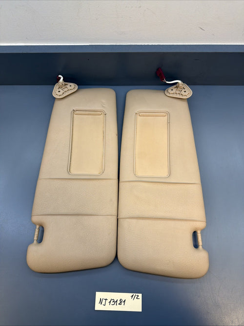 00–05 BMW E46 325i Right & Left Light Sun Visor Mirror Leather Set OEM 6905983