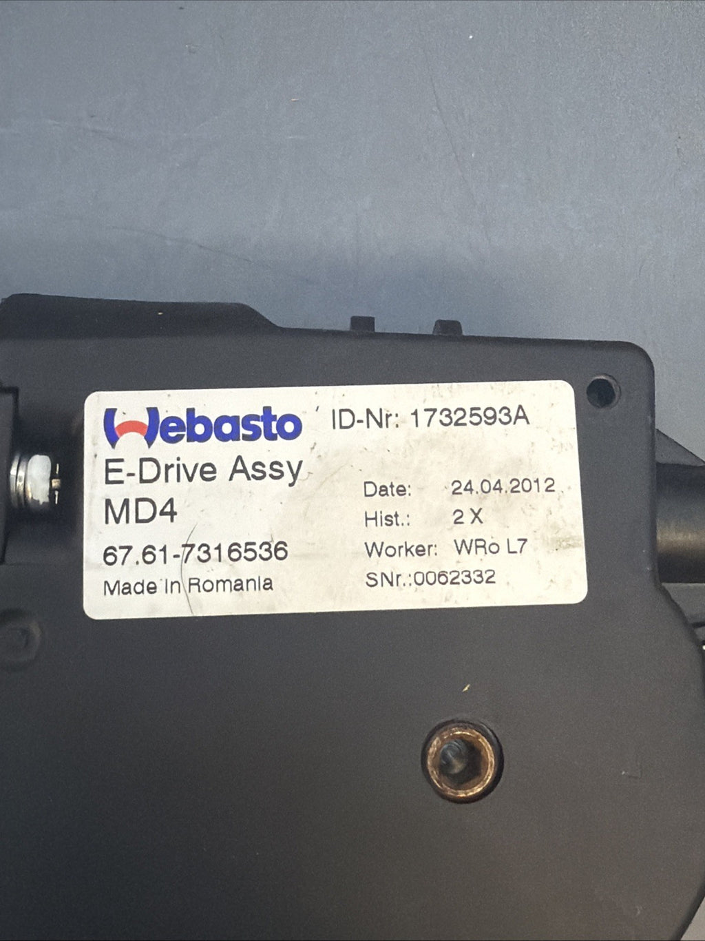 12-18 BMW F30 F34 3-SERIES SUNROOF MOTOR DRIVE UNIT 7316536 OEM