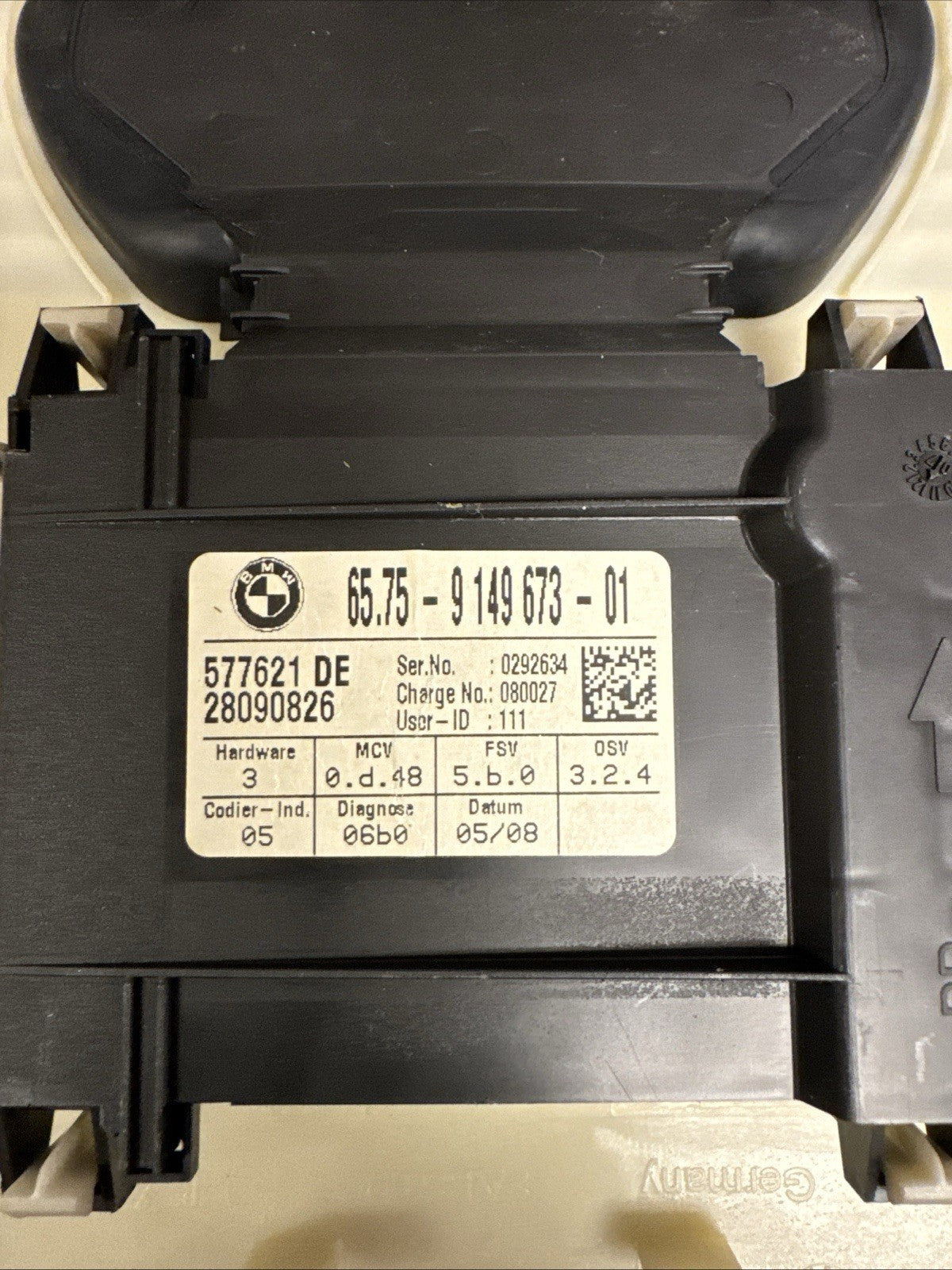 2006-2010 BMW 535i E60 5 SERIES ULTRA SONIC ALARM MODULE 9149673 OEM