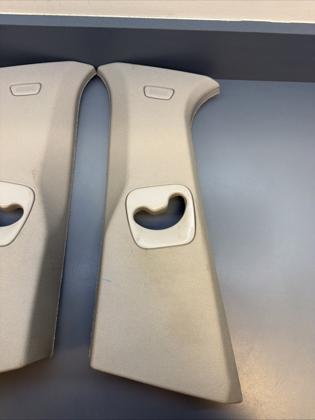 BMW 11-17 F25 X3 LEFT AND RIGHT B PILLAR GRAY TRIM PANEL SET OEM 9169305 9169306