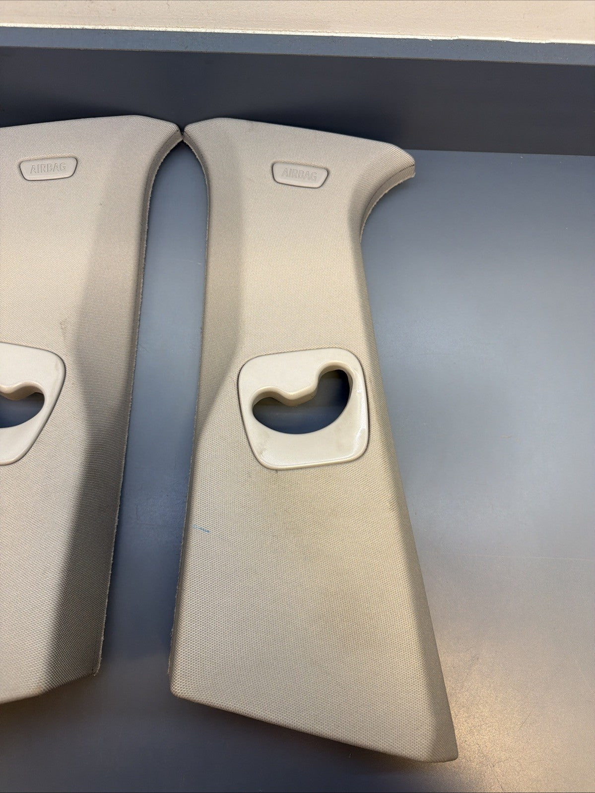 BMW 11-17 F25 X3 LEFT AND RIGHT B PILLAR GRAY TRIM PANEL SET OEM 9169305 9169306