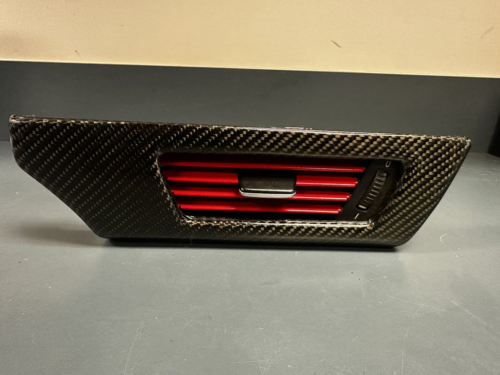 06-13 BMW E93 E92 Driver Side Dash Air Vent Flow Grill 6985538 OEM CARBON WRAP