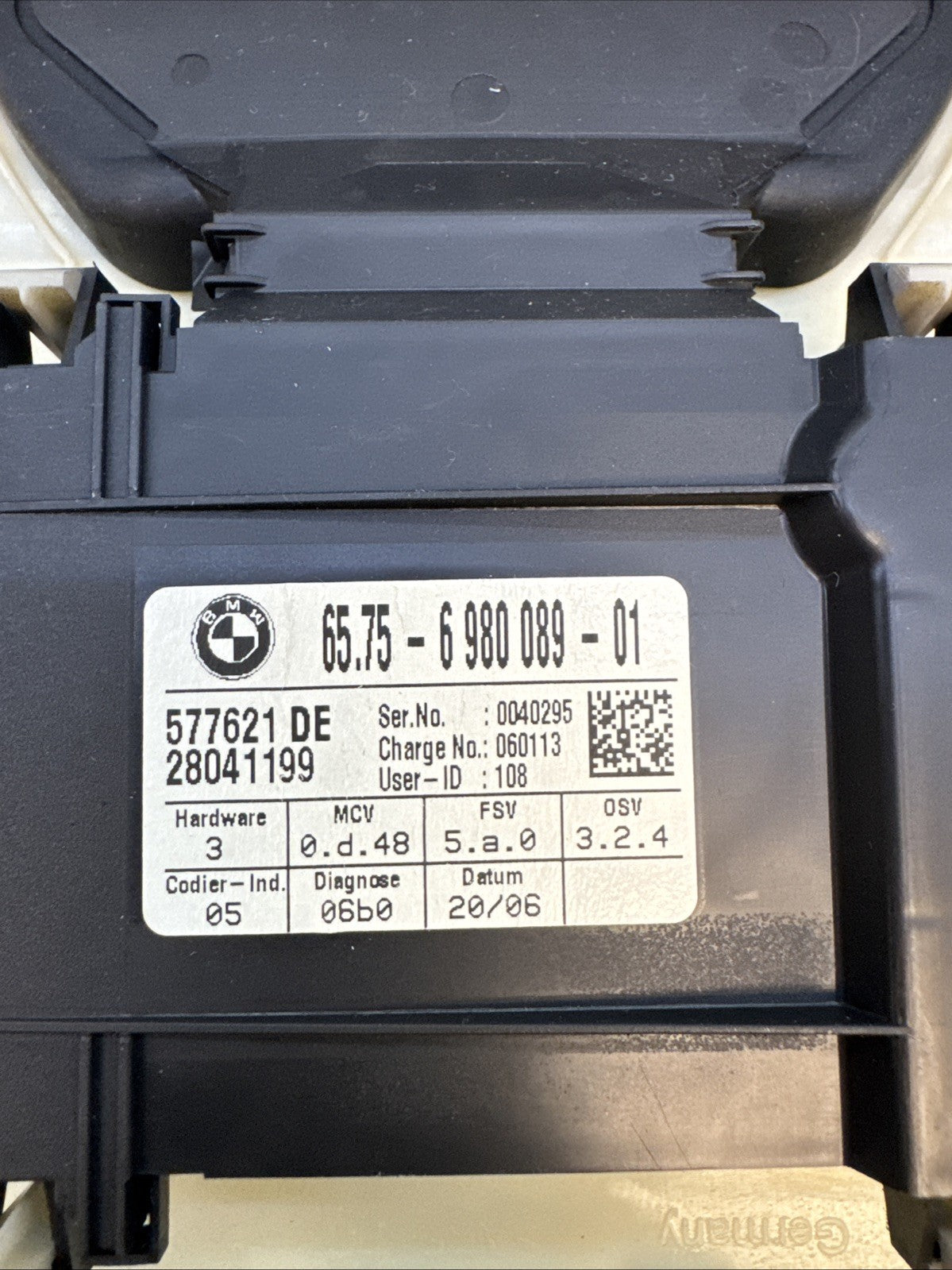 05-10 BMW E60 530i 525 Alarm Motion Sensor Module 6980089 OEM