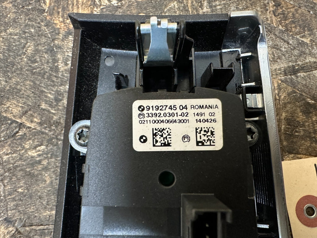 BMW 11-17 F25 X3 F10 5 SERIES FOG/HEADLIGHT CONTROL PANEL BLACK OEM 9192745