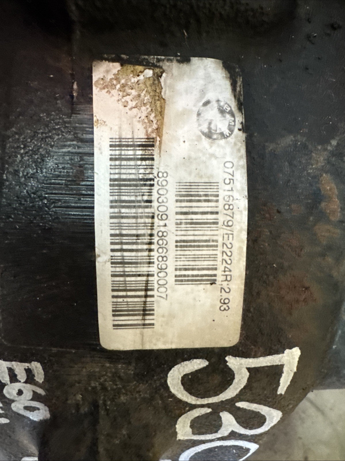 BMW REAR DIFFERENTIAL E60 SERIES 530i MANUAL FINAL DRIVE 2.93 7516879