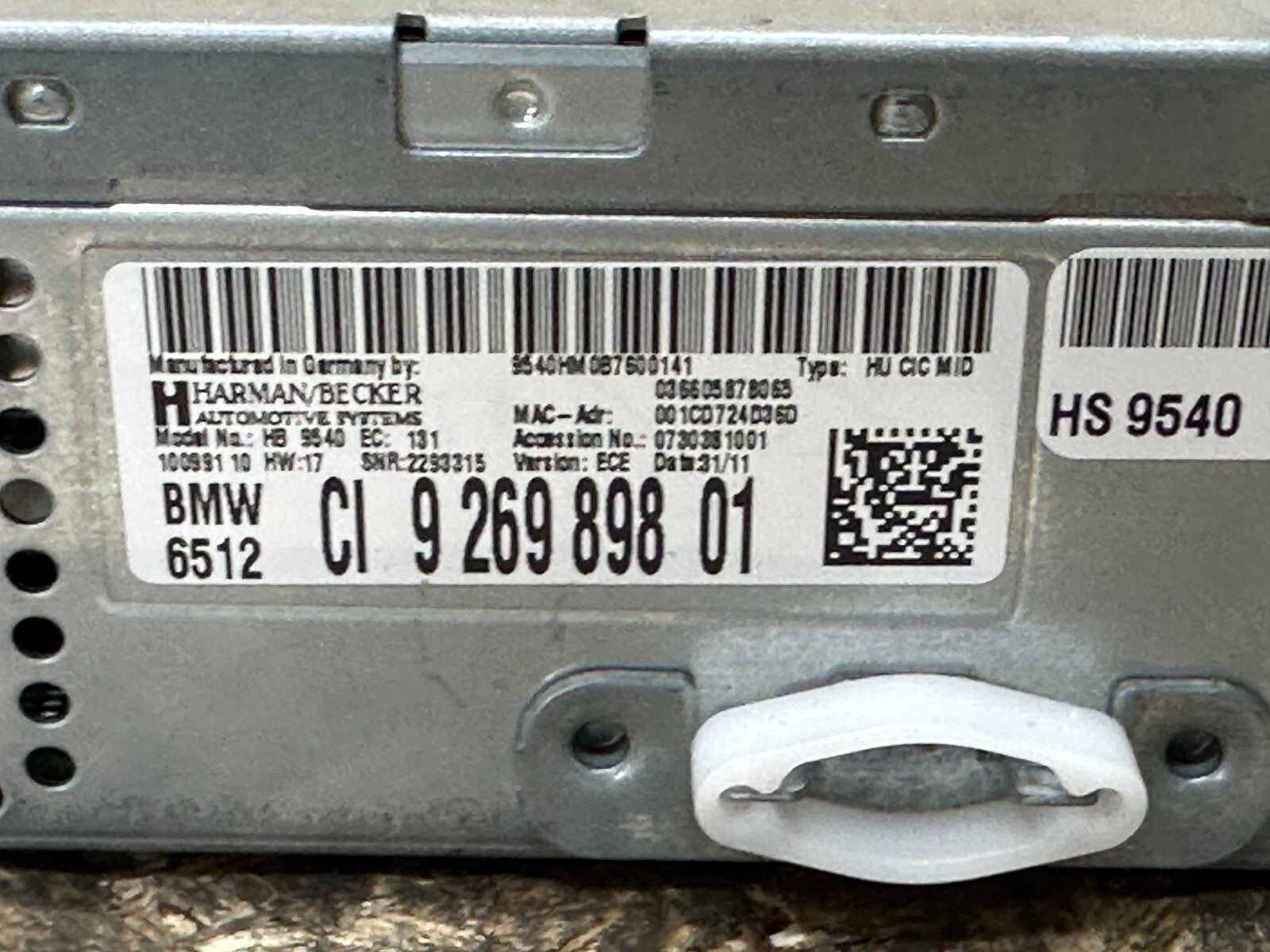 BMW 2011-2014 F25 X3 AM FM CD RADIO RECIEVER OEM 926989801
