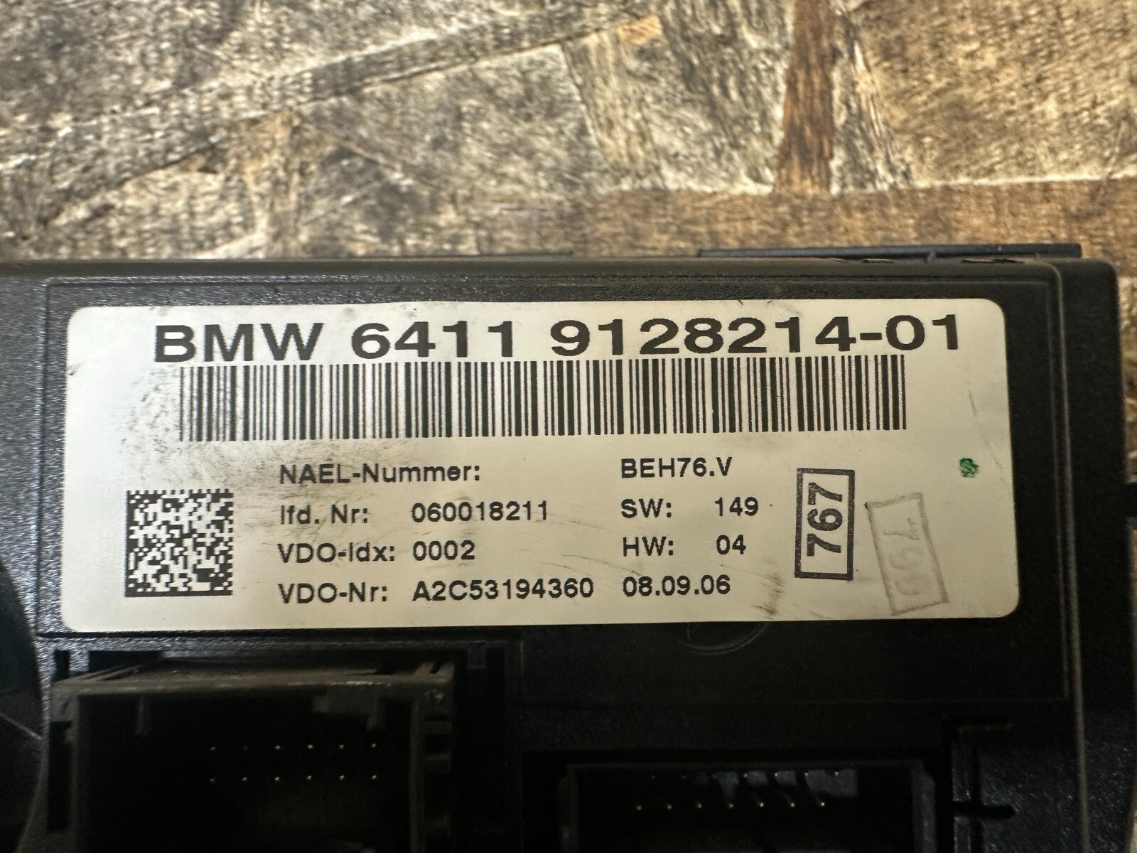 BMW 2005-2012 E90 3 SERIES AC HEATER CLIMATE CONTROL PANEL OEM 9128214